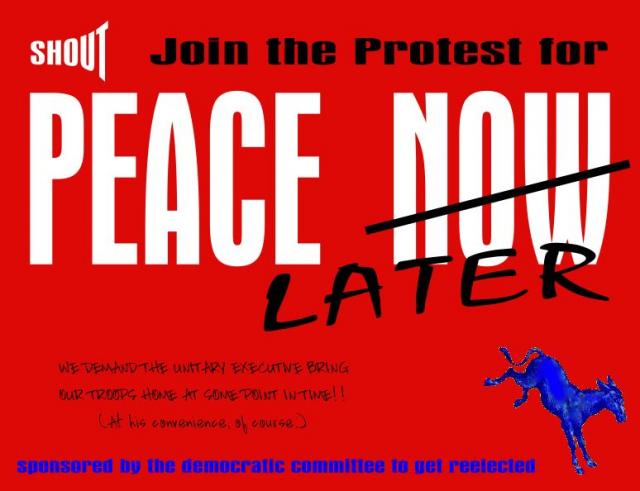 [Point of Discussion] Do D.C. Democrats Want Peace only if it Helps their Re-election Chances?