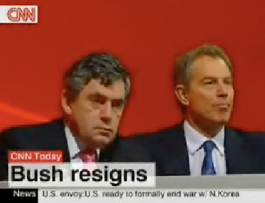CNN International: “Bush Resigns” (oops!)