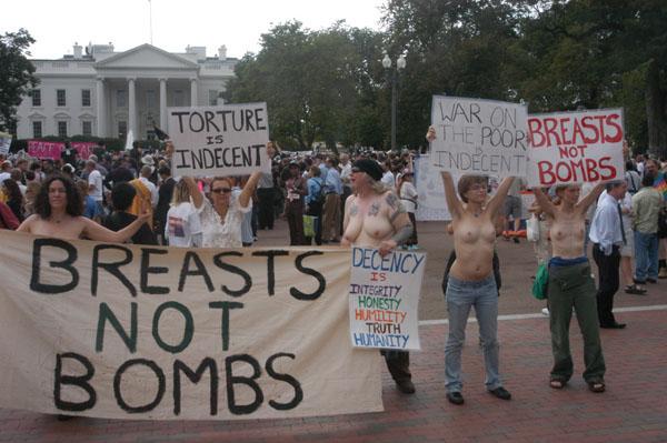Women Go Topless for Peace, Justice through Impeachment