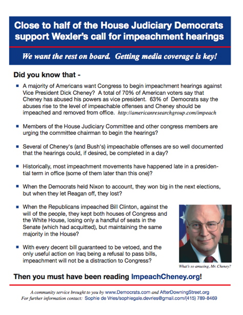 The Timing is Right to Impeach Cheney