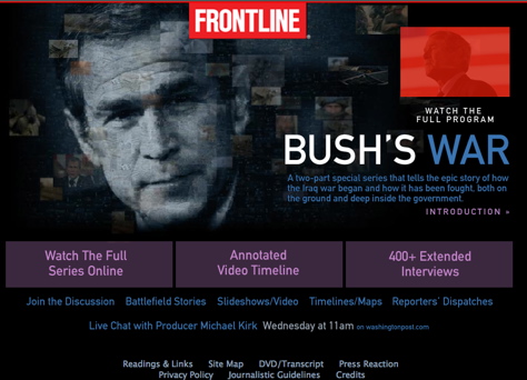 Watch entire PBS FRONTLINE’s “Bush’s War” online
