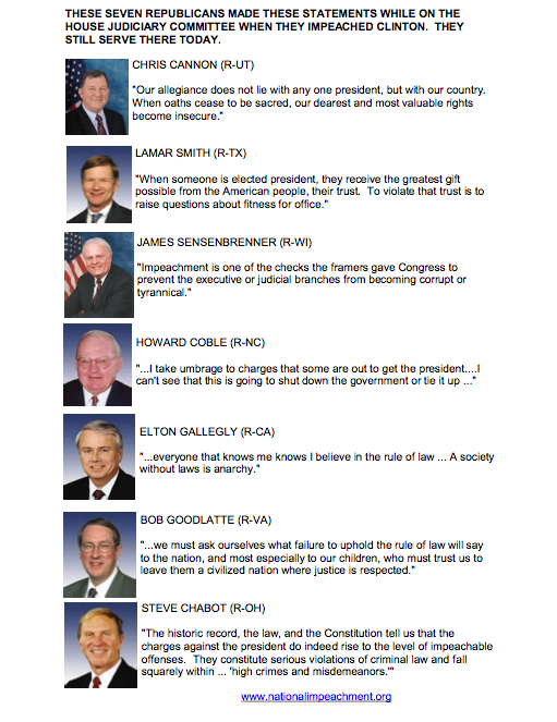 7 GOP House Judiciary members for Impeachment of only Dems