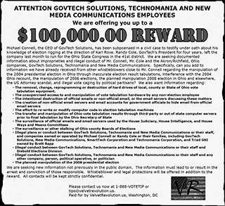 Non-profit offers $100k reward for info tying Rove to election rigging