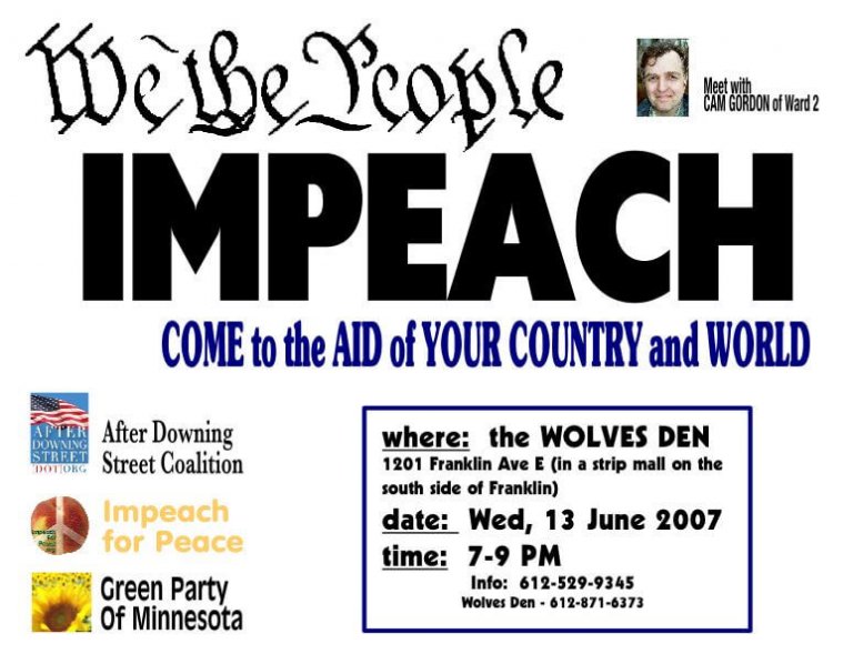 Minneapolis: Impeachment Conference w/City Council Member Cam Gordon